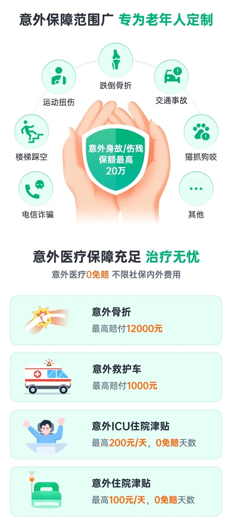 意外保障范围广 专为老年人定制